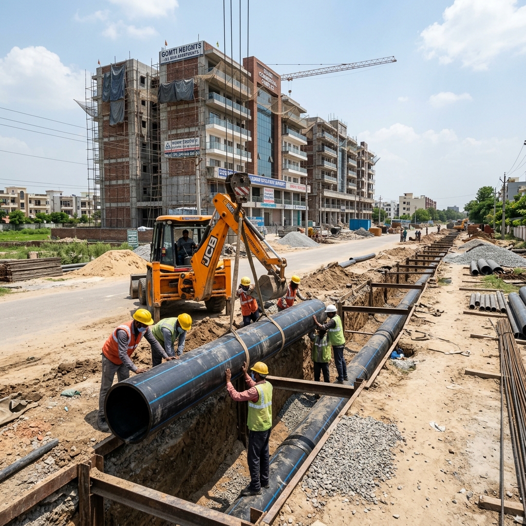Omaxe Lucknow pipeline works