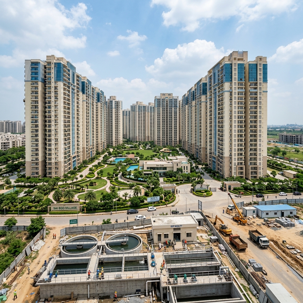 Supertech Eco Village STP construction