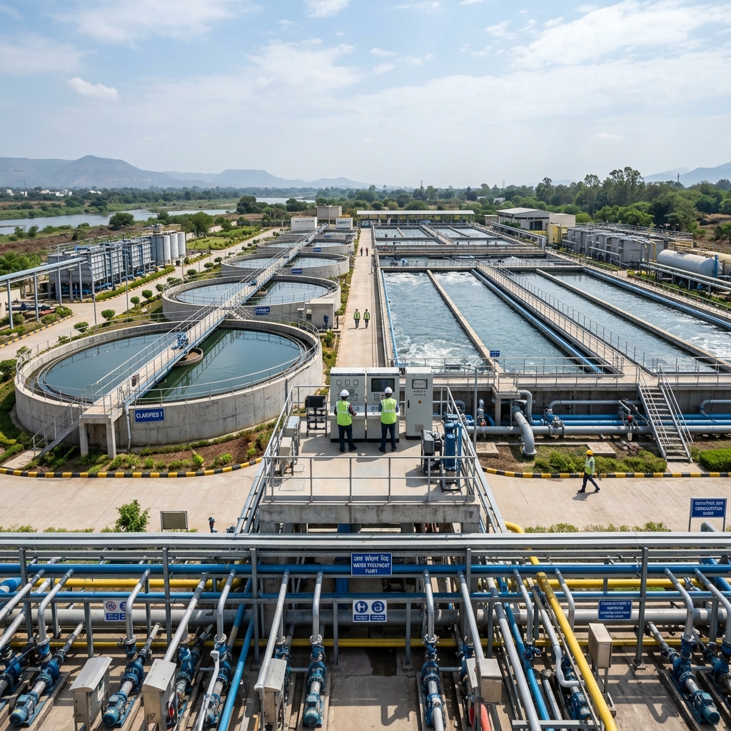 Water Treatment Plant with clarifier tanks